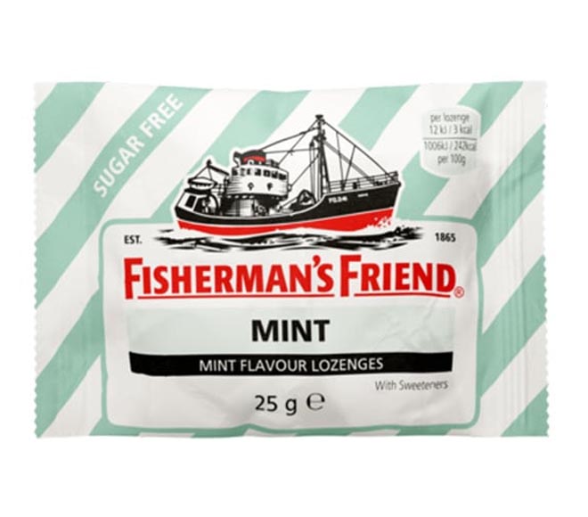 FISHERMAN’S FRIEND mint flavoured candies 25g – sugar free