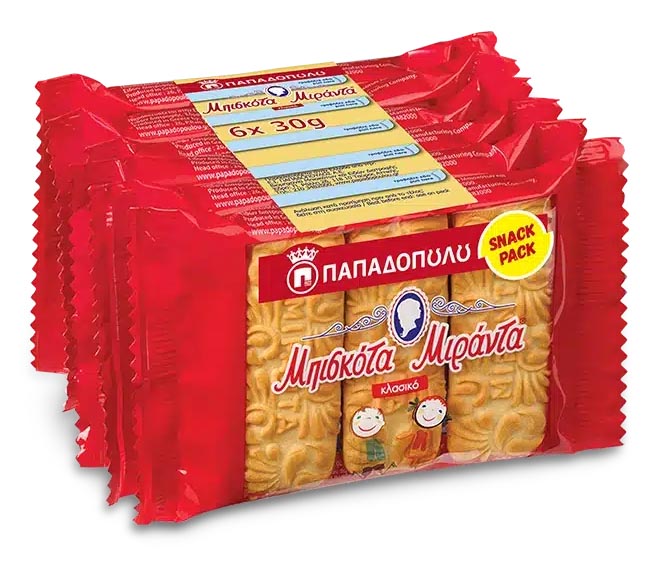 PAPADOPOULOS Biscuits miranta snack pack 6x30g