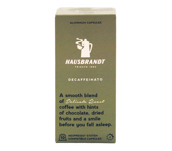 HAUSBRANDT nespresso compatible capsules 50g (10 caps) – Decaffeinato