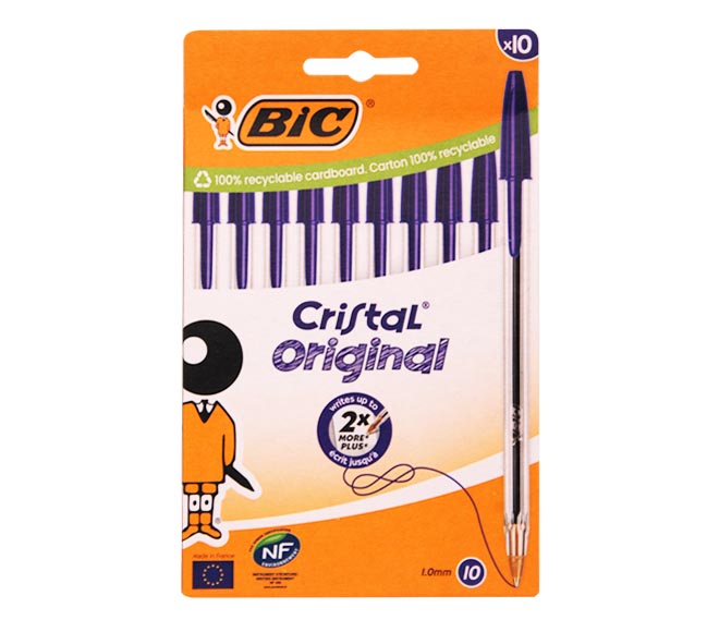 pen BIC CRISTAL original medium 1.0mm 10pcs – BLUE