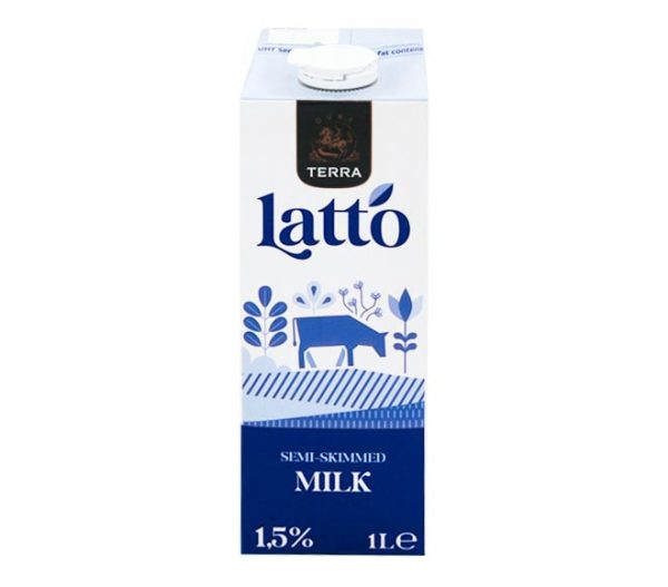 long life TERRA LATTO semi-skimed milk 1.5%  fat 1L