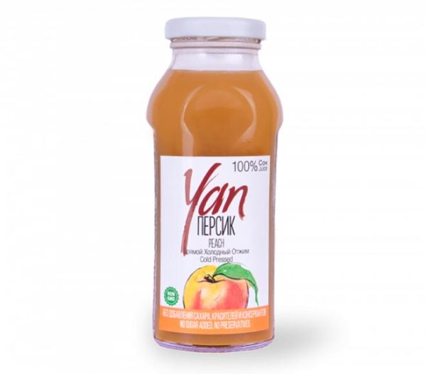 YAN Peach with Apple Juice (COLD PRESSED) (free of sugar) 930ml