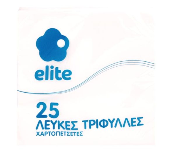 ELITE napkins luxury 3ply 25pcs 38cm x 38cm - white