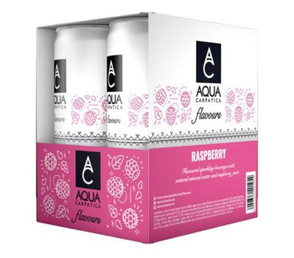 'Aqua Carpatica'' Natural Mineral flavored sparkling Raspberry 4x330ml