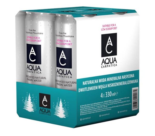 Aqua Carpatica' Natural Mineral Sparkling Water CAN 4x330ml