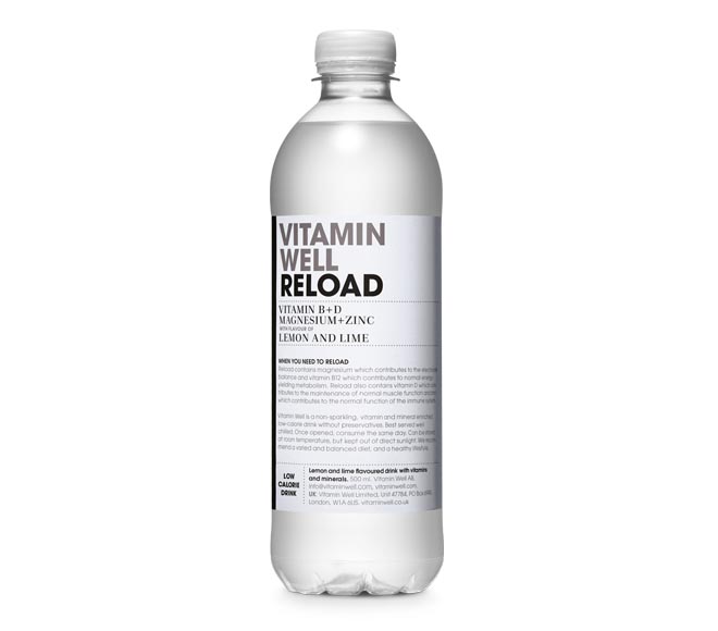 VITAMIN WELL Vitamin Water lemon & lime flavour 500ml – Reload