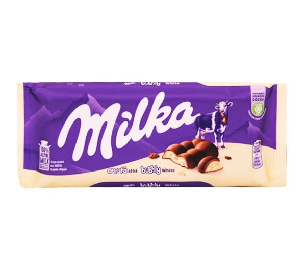 MILKA milk chocolate 95g - Bubly White