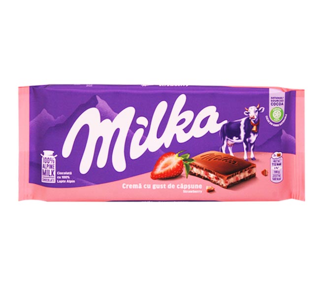 MILKA milk chocolate 100g – Strawberry