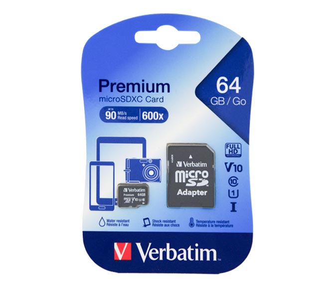 VERBATIM Premium microSDXC Card 64GB