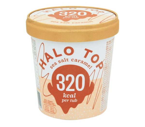 ice cream HALO TOP 473ml - Sea Salt Caramel (320 kCal per tub)