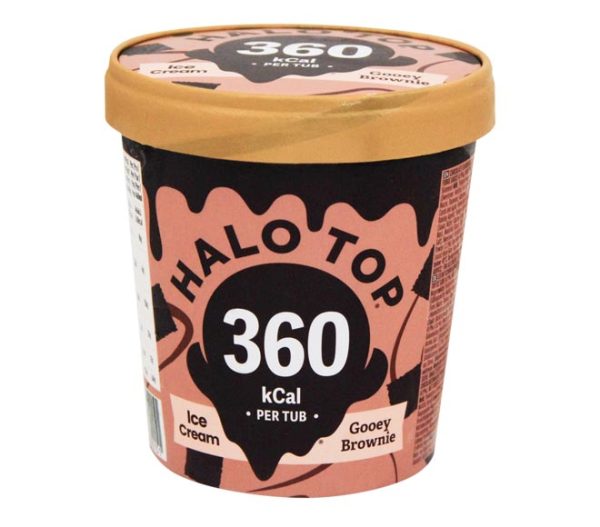 ice cream HALO TOP 460ml - Gooey Brownie (360 kCal per tub)