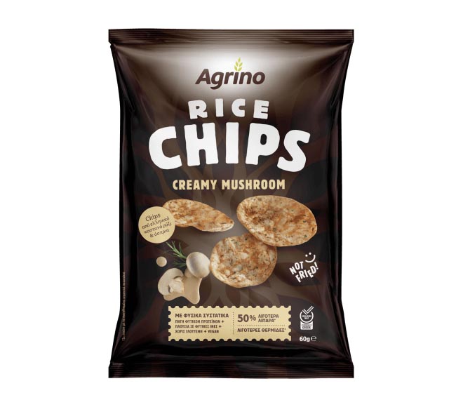AGRINO rice chips 60g – Creamy Mushroom