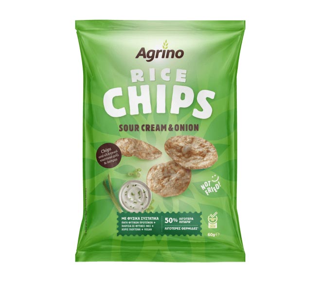 AGRINO rice chips 60g – Sour Cream & Onion