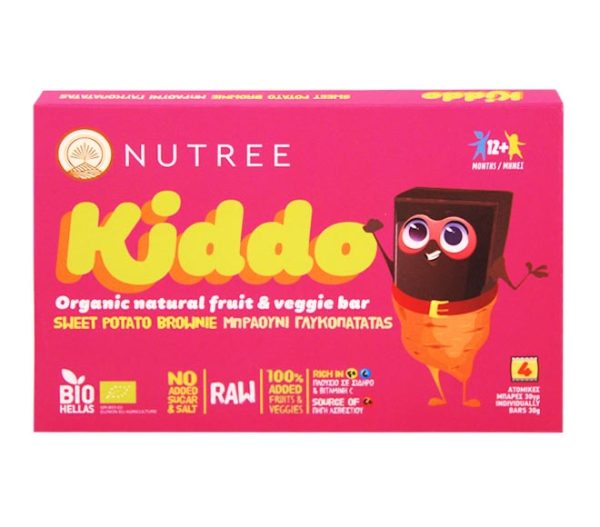 NUTREE Kiddo organic natural fruit & veggie bar 4x30g - Sweet Potato Brownie