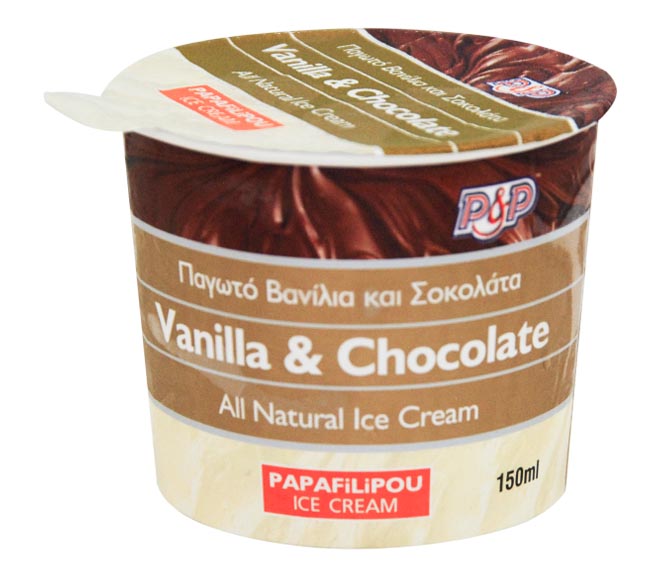 ice cream PAPAFILIPOU all natural 150ml – Vanilla & Chocolate