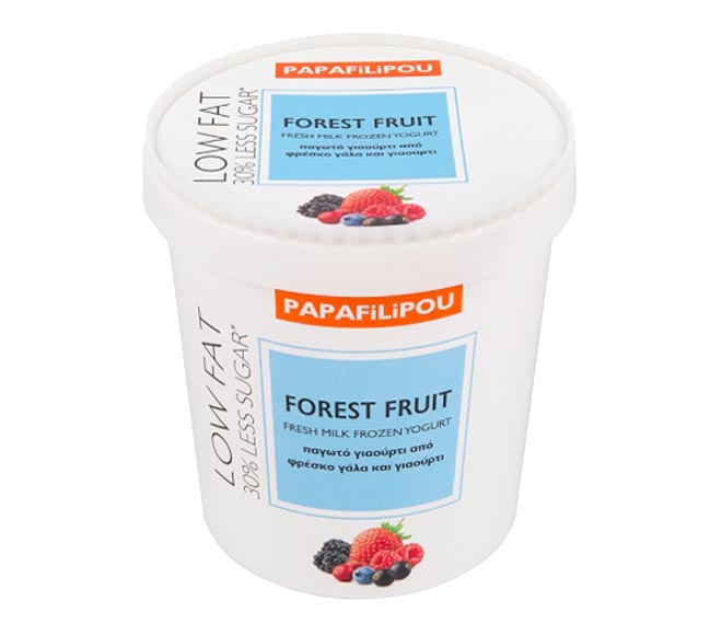 frozen yogurt PAPAFILIPOU low fat 150ml – Forest Fruits Swirl