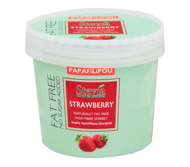 ice cream PAPAFILIPOU no sugar added with stevia 150ml – Strawberry