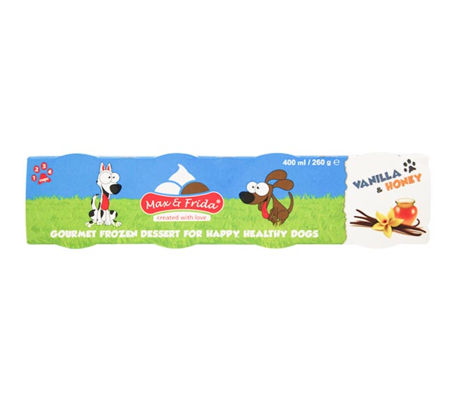 ice cream MAX & FRIDA frozen dessert for dogs 4x100ml – Vanilla & Honey