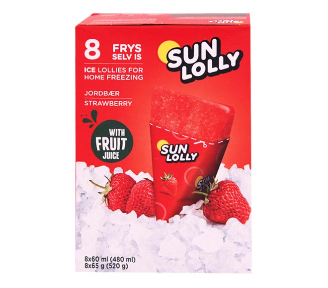 SUN LOLLY ice lollies for home freezing 8x60ml – Strawberry