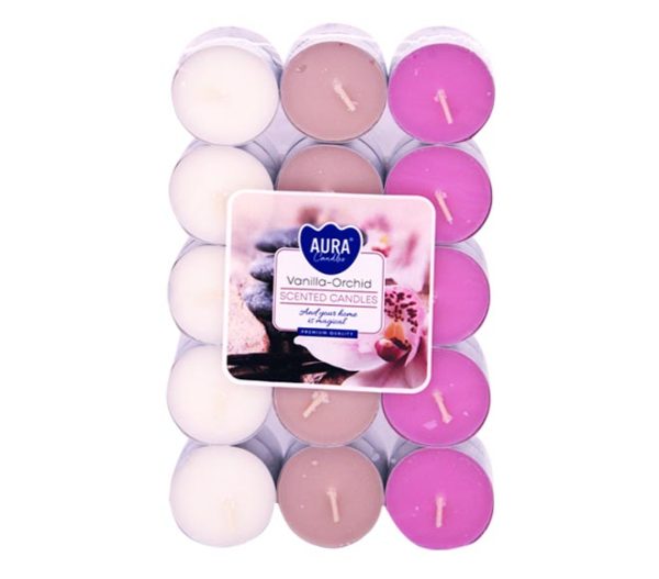 AURA Tealights candles 30pcs - Vanilla - Orchid