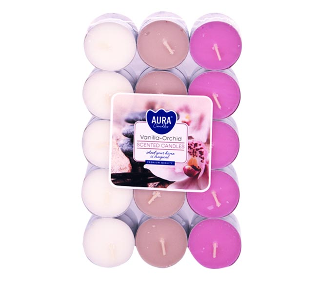 AURA Tealights candles 30pcs – Vanilla – Orchid