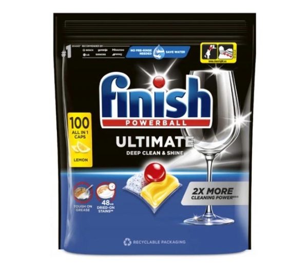 FINISH powerball Ultimate 100 All in 1 Caps 1290g - Lemon