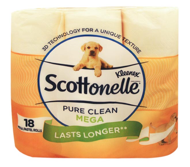 KLEENEX Scottonelle Pure Clean Mega toilet paper cream 225 sheets x 2ply 18pcs