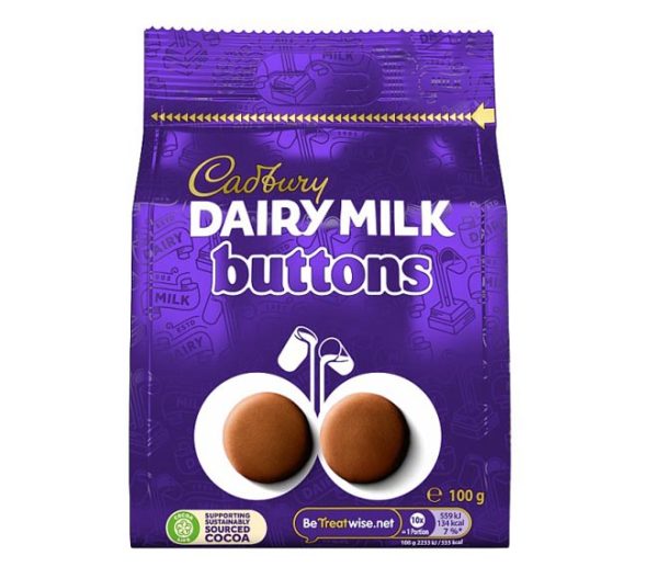 CADBURY chocolate DAIRY MILK buttons 100g