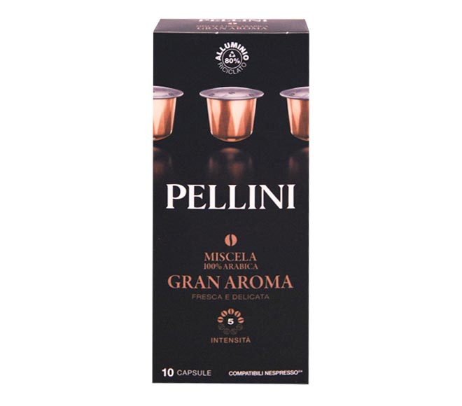 PELLINI nespresso compatible capsules 55g (10 caps – intensity 5) – Mixture 100% Arabica