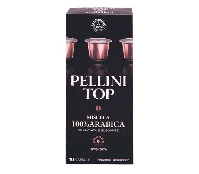PELLINI nespresso compatible capsules 55g (10 caps – intensity 6) – Mixture 100% Arabica