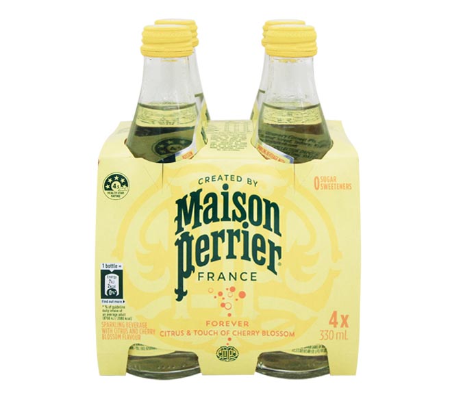 MAISON PERRIER sparkling water 4 x 330ml – Forever Citrus & a touch of Cherry Blossom