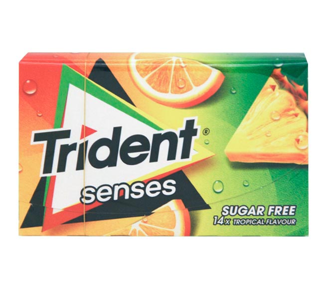 gum TRIDENT senses tropical flavour sugar free 27g