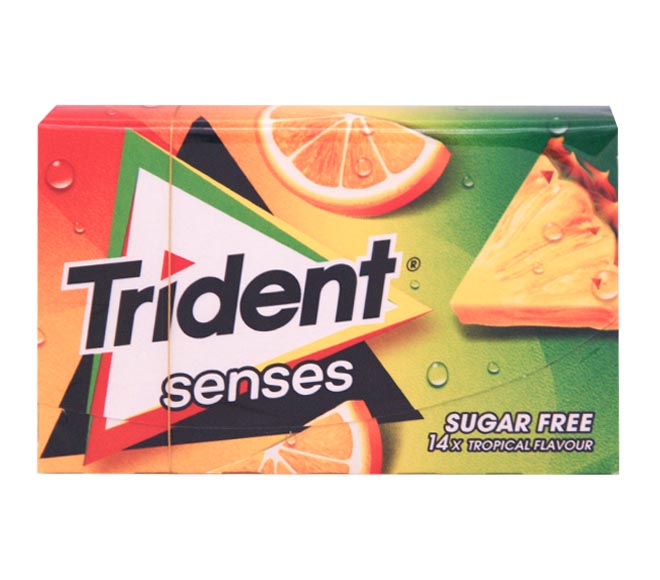 gum TRIDENT senses tropical flavour sugar free 27g