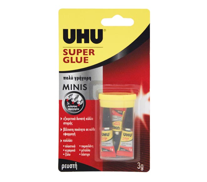 UHU super glue minis 3x1g