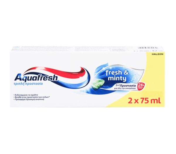 toothpaste AQUAFRESH 2x75ml - Fresh & Minty