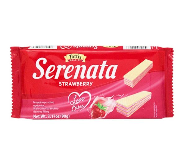 SERENATA wafers filled with strawberry cream 90g