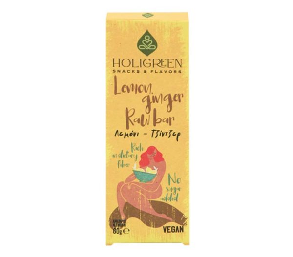 HOLIGREEN raw bar vegan 60g - Lemon & Ginger