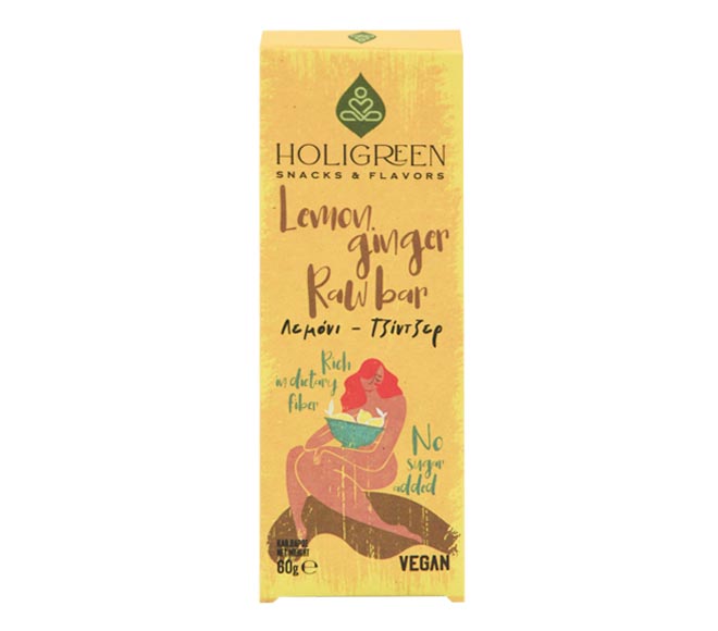 HOLIGREEN raw bar vegan 60g – Lemon & Ginger