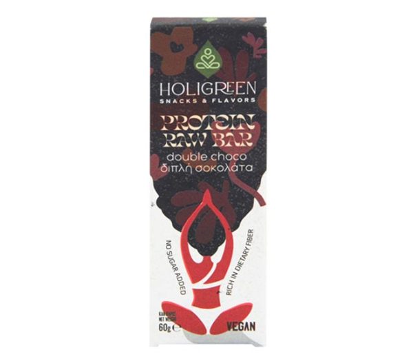 HOLIGREEN raw protein bar vegan 60g - Double Choco