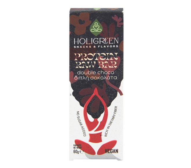 HOLIGREEN raw protein bar vegan 60g – Double Choco