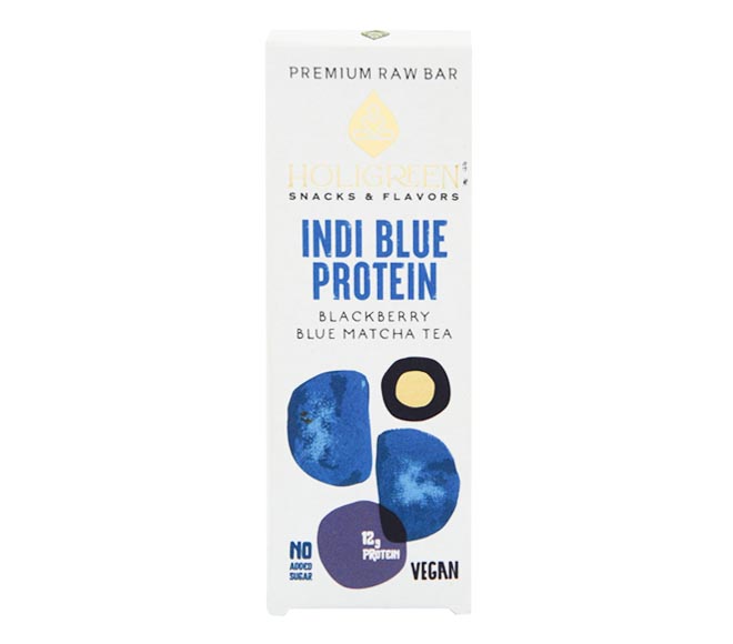 HOLIGREEN raw protein bar vegan 60g – Indi Blue