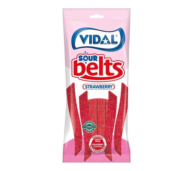 VIDAL Sour Belts 90g – Strawberry