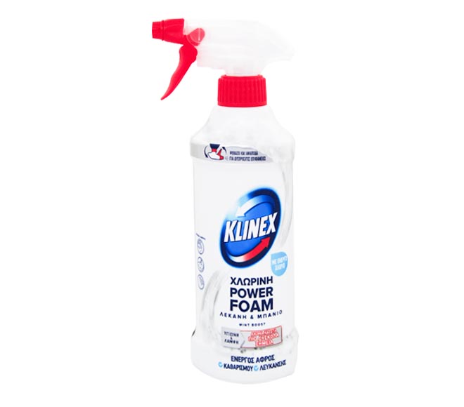 KLINEX Power Foam Chlorine For toilet basin & bathtub 435ml – Mint Boost