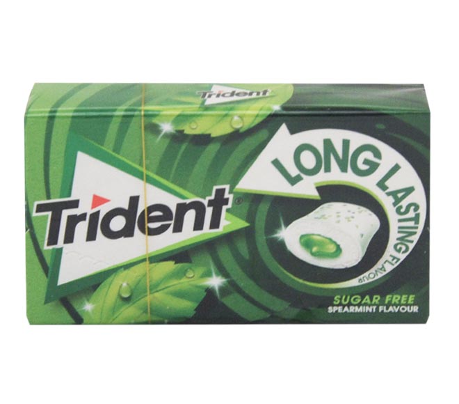 gum TRIDENT long lasting spearmint flavour sugar free 22g