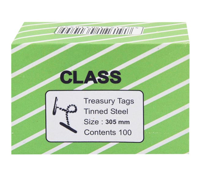 CLASS treasury tags metal ended 305mm 100pcs