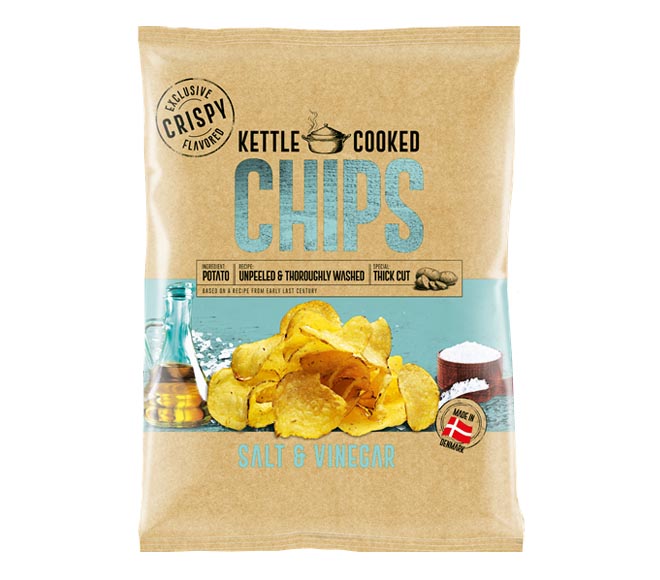 KETTLE COOKED potato chips 150g – Salt & Vinegar