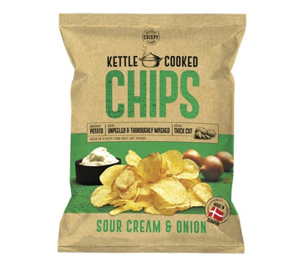 KETTLE COOKED potato chips 150g - Sour Cream & Onion