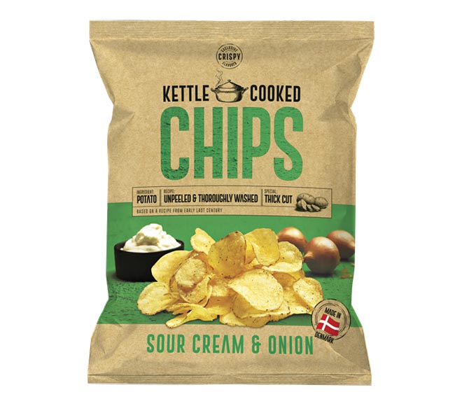 KETTLE COOKED potato chips 150g – Sour Cream & Onion