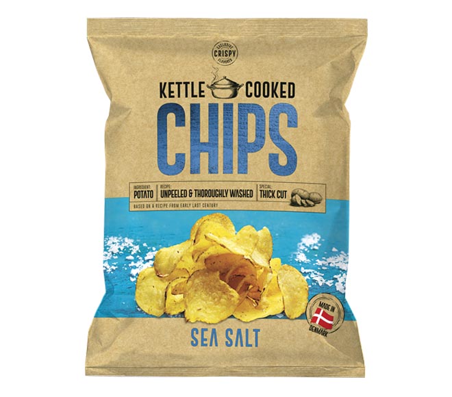 KETTLE COOKED potato chips 150g – Sea Salt