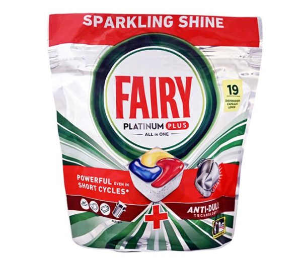 FAIRY Platinum Plus All in One dishwasher 19 capsules 295g - Lemon